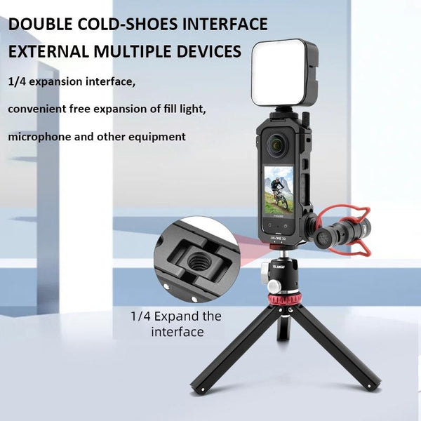 Insta360 One X3 Metal Cage With Extended Frame And T1 Tripod Camera Cases Bags & Covers