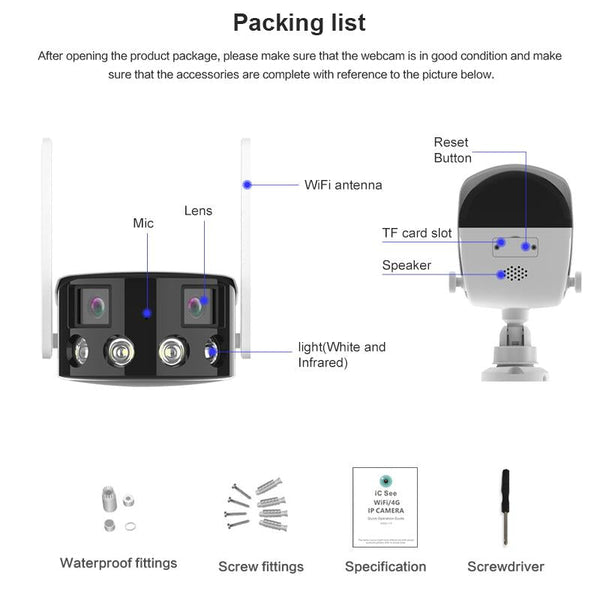 Smart Humanoid Recognition Wireless Alarm Camera With Dual Lens And 180 Degree View Ip & Smart Security Camera Systems