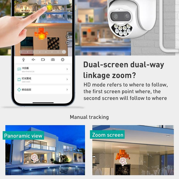 400 Watt Dual Screen Channel Ip Camera With Synchronous Monitoring Ip & Smart Security Camera Systems