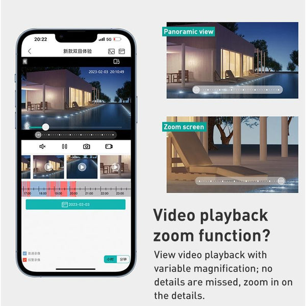 400 Watt Dual Screen Channel Ip Camera With Synchronous Monitoring Ip & Smart Security Camera Systems