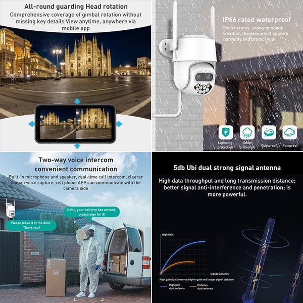 400 Watt Dual Screen Channel Ip Camera With Synchronous Monitoring Ip & Smart Security Camera Systems