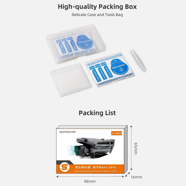 2 Pack Tempered Glass Film For Dji Mavic 3 Pro High Definition Protection Camera Screen Protectors