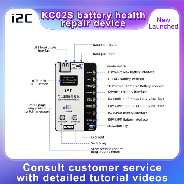 For Iphone Battery Recovery Device 11 15 Series I2c Kc02s Repair And Setup Guide Mobile Phone Parts