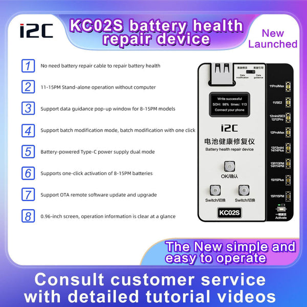 For Iphone Battery Recovery Device 11 15 Series I2c Kc02s Repair And Setup Guide Mobile Phone Parts