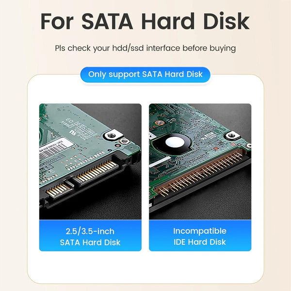 Single Bay Sata Drive Dock For 2.5 And 3.5 Inch Drives With Type C Connection Drive Enclosures & Docks