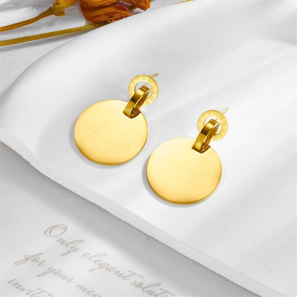 Veile Studios Geometric Circular Gold Plated Titanium Steel Women's For Everyday Wear Earrings