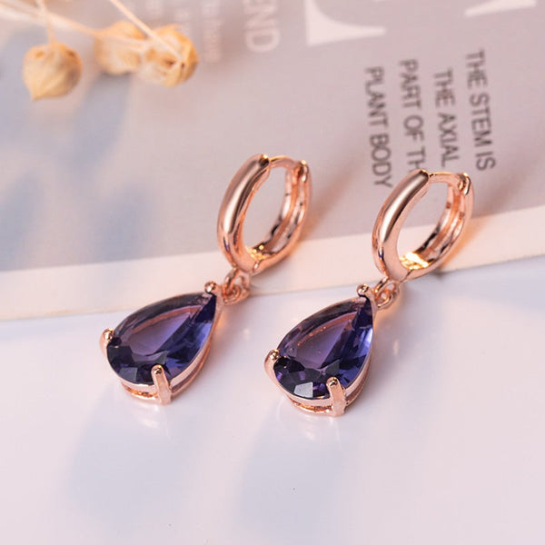 Veile Studios And American Fashion Water Drop Shaped Jewelry Copper Design Earrings