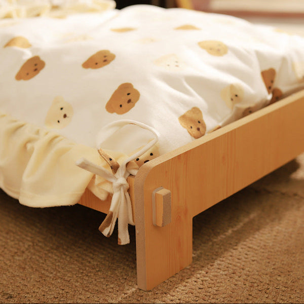 Cat Bed Universal Pet Nest Dog Removable Solid Wood Cute Kitten Princess Supplies Pet Beds