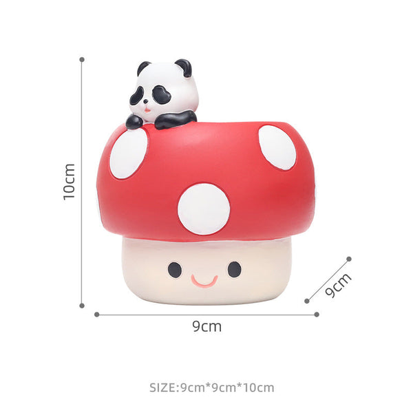 Horticultural Cartoon Creative Fun Mushroom Resin Flower Pot Container Desktop Landscape Potted Utensils Planters & Vases