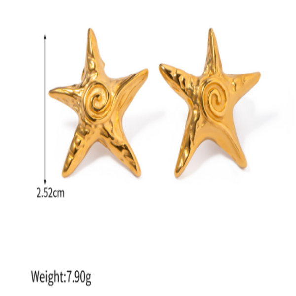 Stainless Steel Star Shape Earrings