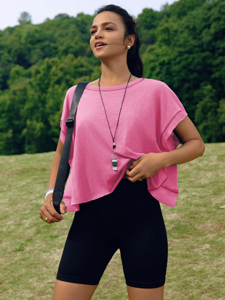 Women's Beautiful Back Sports Yoga T Shirt Loose Casual Breathable Activewear Tops