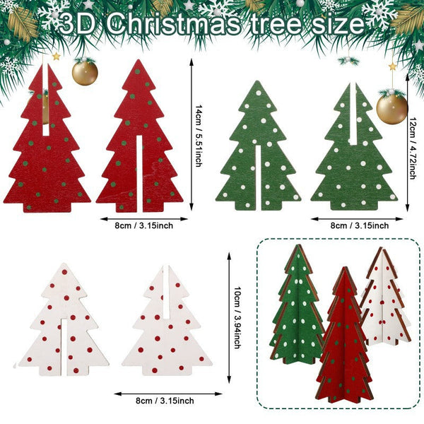 Christmas Decorations Tree Shaped Wooden Crafts Ornaments Seasonal Decorations