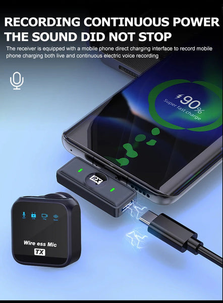 One To Two Wireless Lavalier Microphone Intelligent Noise Reduction Receiver Clip Microphones & Wireless Systems