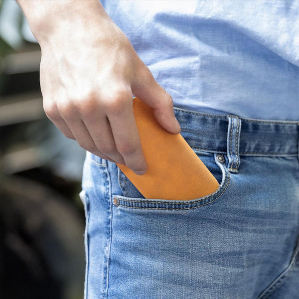Handmade Brushed Leather Cigar Bag: Foldable Multifunctional Holds Lighter & Tobacco (Moisturizing) Bags