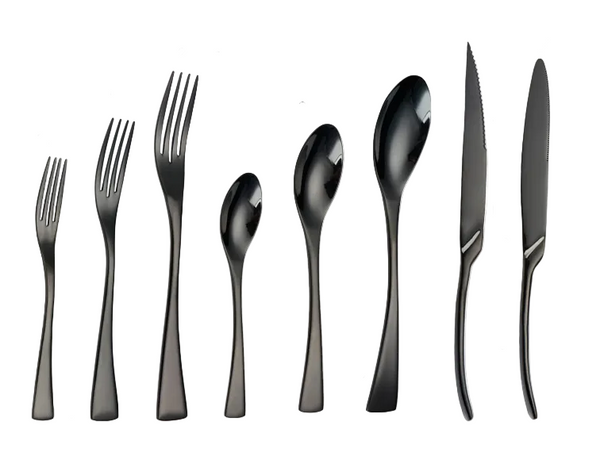 Portugal Titanium Black Stainless Steel Western Cutlery Set For Hotel And Restaurant Knife Fork Spoon Suite Factory Wholesale Cutlery Sets