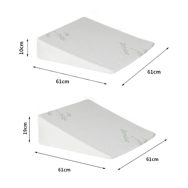 Dreamz White Memory Foam Wedge Pillow 10Cm Height Pillows