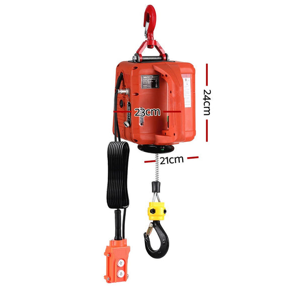 Giantz Electric Hoist Winch 500Kg Wired/Wireless Remote Control Engine Hoists