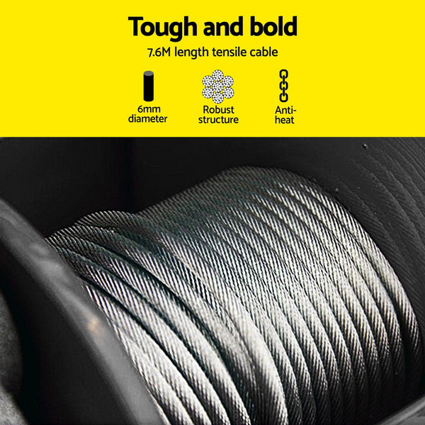 Giantz Electric Hoist Winch 500Kg Wired/Wireless Remote Control Engine Hoists