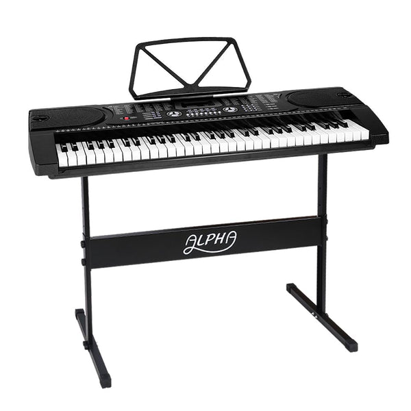 Alpha Plastic Electronic Keyboard 61 Keys With Adjustable Stand Musical Instrument Electronic Keyboards