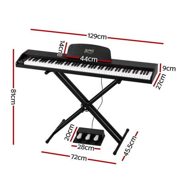 Alpha 88 Keys Digital Piano Keyboard Electronic W/ Stand Electronic Keyboards