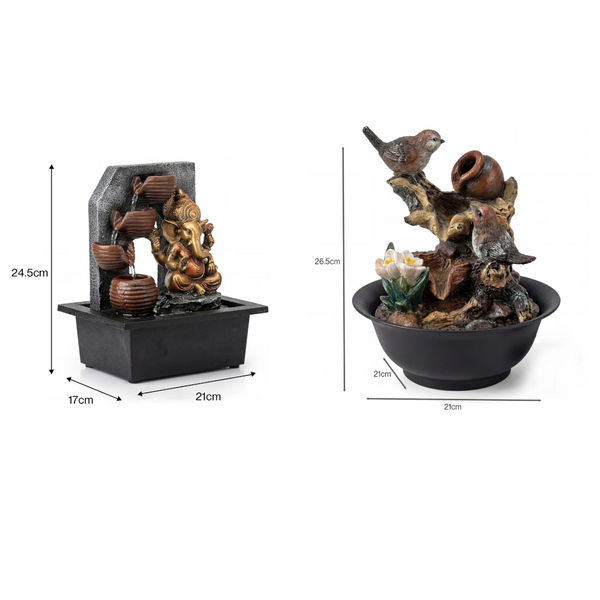 Spector Desktop Fountain Led Tabletop Zen Mini Water For Office & Living Room Fountains