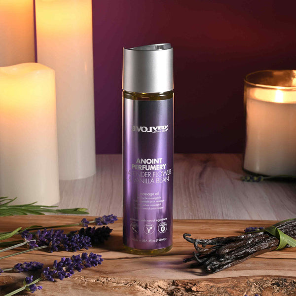 Evolved Anoint Perfumery Lavender Flower & Vanilla Bean Massage Oil 120 Ml Bottle Massage Oils & Lotions
