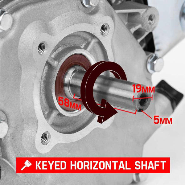 Baumr Ag 7Hp Petrol Engine Stationary Motor Ohv Horizontal Shaft Electric Start 4 Stroke Multi Purpose Power Tool Engines