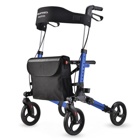 Equipmed Easystride Quick Fold Aluminium Rollator Blue Walkers & Canes