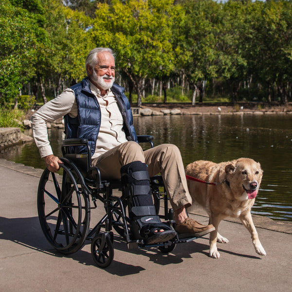 Equipmed Folding Wheelchair 24 Inch 136Kg Capacity Chair Retractable Armrests Black Wheelchairs