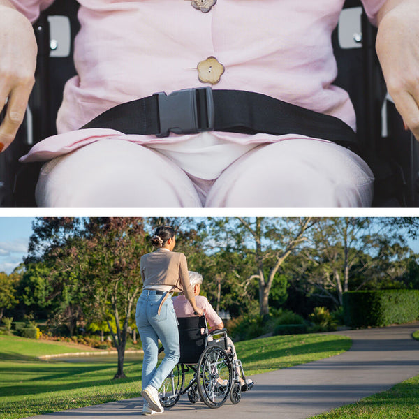 Equipmed 24 Inch Folding Wheelchair Lightweight Portable For Elderly And Disabled Grey Wheelchairs