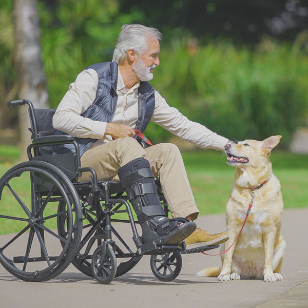 Equipmed 24 Inch Folding Wheelchair With Park Brakes 136Kg Capacity 51Cm Wide Seat Black Wheelchairs
