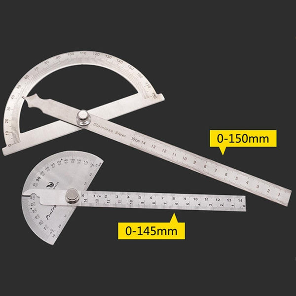 Stainless Steel Protractor With Zero To One Hundred Fifty Millimetre Arm For Eighty Degree Angles Protractors