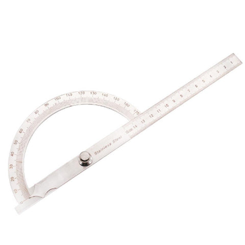 Stainless Steel Protractor With Zero To One Hundred Fifty Millimetre Arm For Eighty Degree Angles Protractors