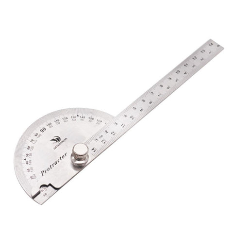 Stainless Steel Protractor With Zero To One Hundred 80 Degree Angle Measurement Protractors