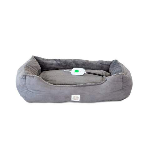 Hacienda Easy To Clean Electric Heated Rabbit Faux Fur Covering Pet Bed Medium Pet Beds