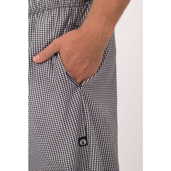 Chef Works Essential Men's Small Checks Baggy Black Pants By Chef Pants