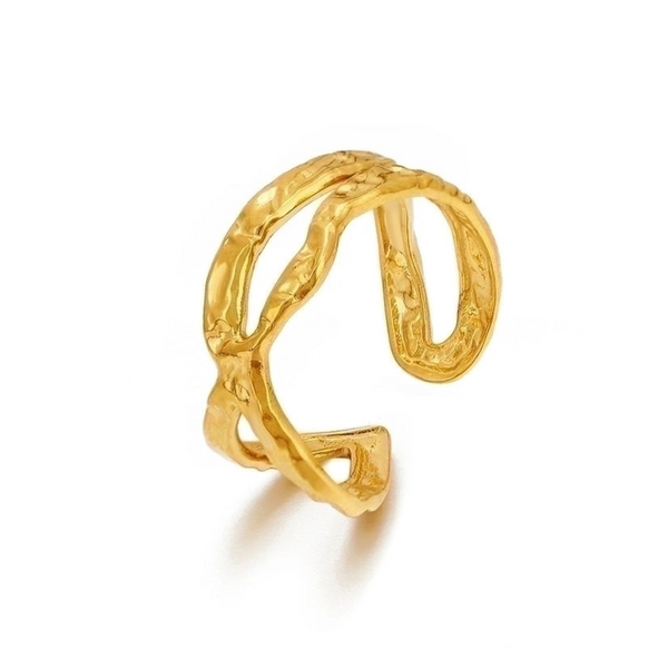 And American Fashion Personality Simple Line Cross Opening Ring Rings