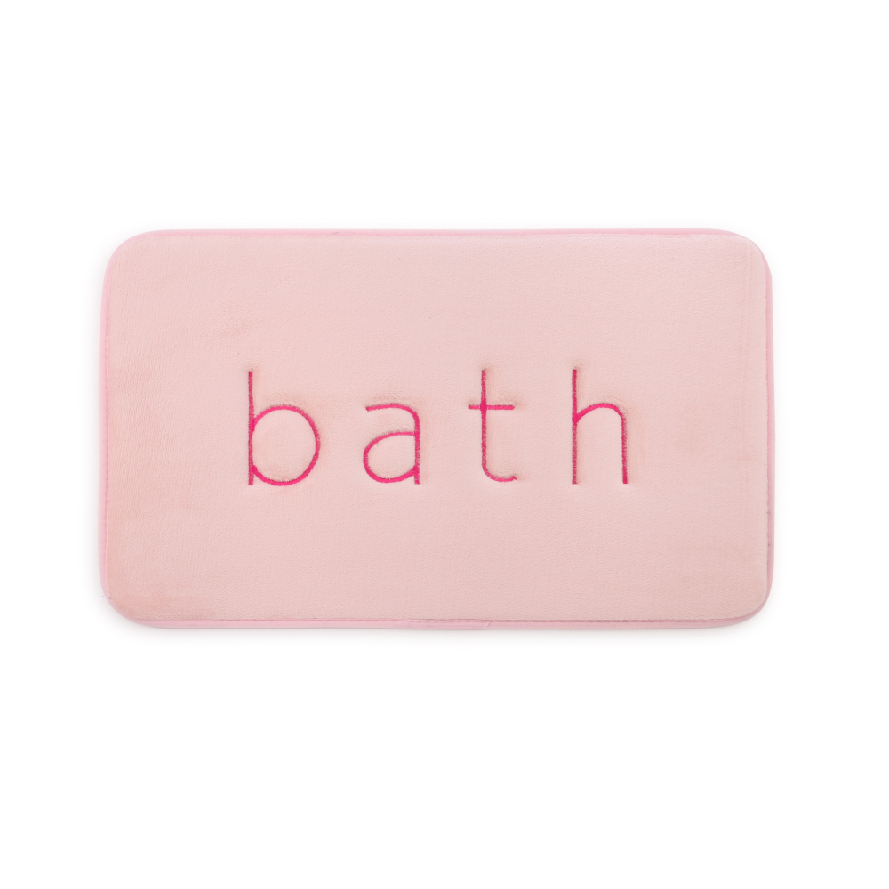 Carla Home Extra Thick Memory Foam & Super Comfort Bath Rug Mat For Bathroom (60 X 40 Cm Pink) Bath Mats Rugs & Toilet Covers
