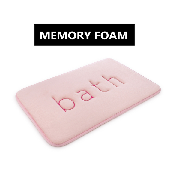 Carla Home Extra Thick Memory Foam & Super Comfort Bath Rug Mat For Bathroom (60 X 40 Cm Pink) Bath Mats Rugs & Toilet Covers