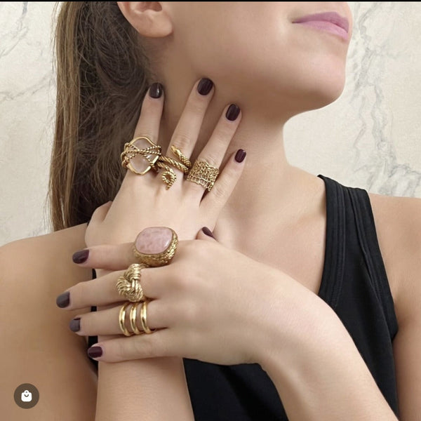 Veile Studios The Natural Stone Ring With Modern High End Design Crafted From Copper Rings