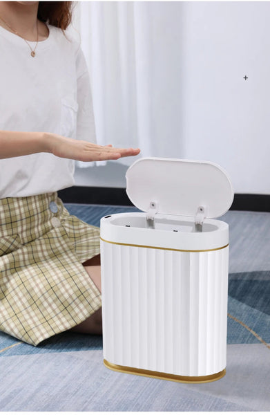 Smart Sensor Trash Can Touchless Bin With Lid Automatic Waste Basket Rubbish Bins