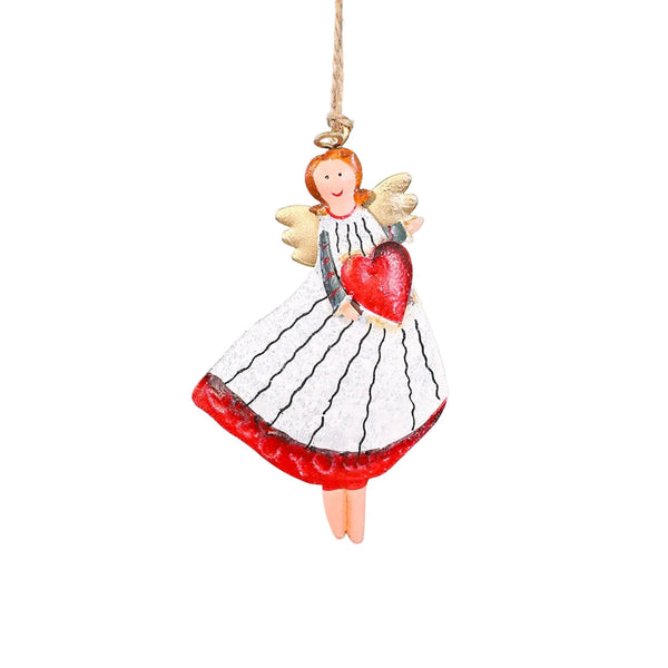 Rustic Vintage Iron Christmas Angel Girl Ornament American Country Style Christmas Tree Decoration Seasonal Decorations