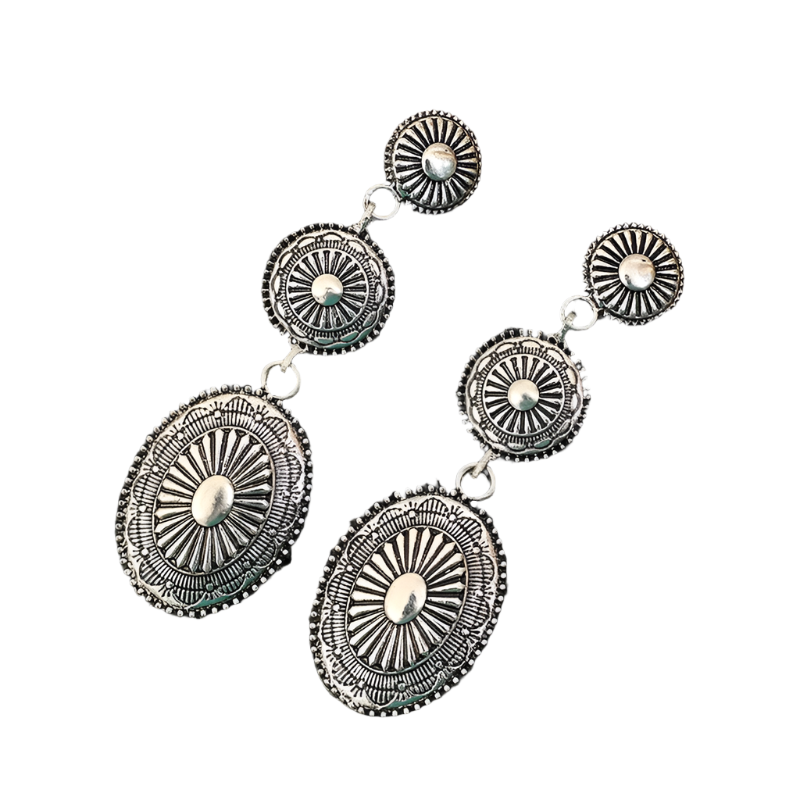 Veile Studios Alloy Dangle Retro Boho Statement Drop Jewellery Earrings