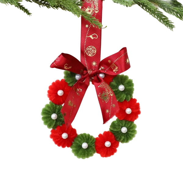 Twisted Stick Fabric Christmas Wreath Ornament Diy Tree Decoration Bow Finished Product Seasonal Decorations