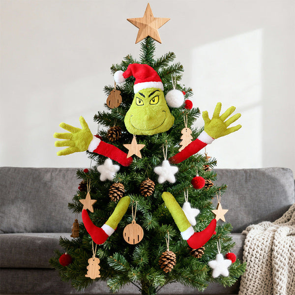 Santa Claus New Green Christmas Decoration Plush Toy Elf Doll Ornament Seasonal Decorations