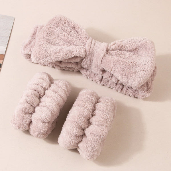 Wash Face Headband Waterproof Wrist Strap Set Butterfly Bow Simple 3 Piece Other Shower & Bath Accessories