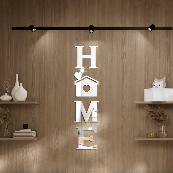 Acrylic Mirror Stickers: Home House Love Combo Bestseller Shein Soft Decorative Wall With Letter Hearts Wall Stickers