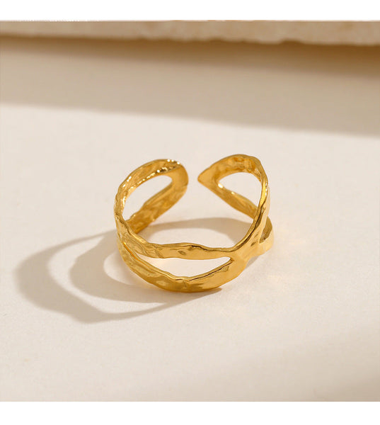 And American Fashion Personality Simple Line Cross Opening Ring Rings