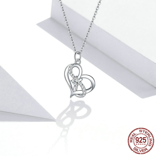 Silver S925 Necklace Women's Heart Shaped Pendant Jewelry Necklaces & Pendants