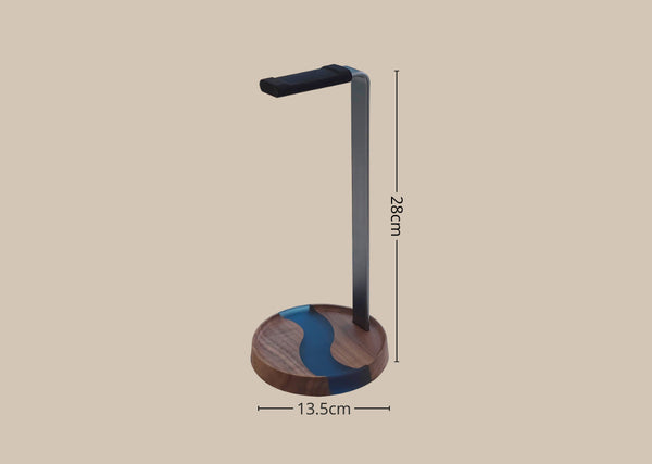 Premium Walnut Wood Real Headphone Stand Wooden Display Rack Gaming Creative Over Ear Hanger Mounts & Holders